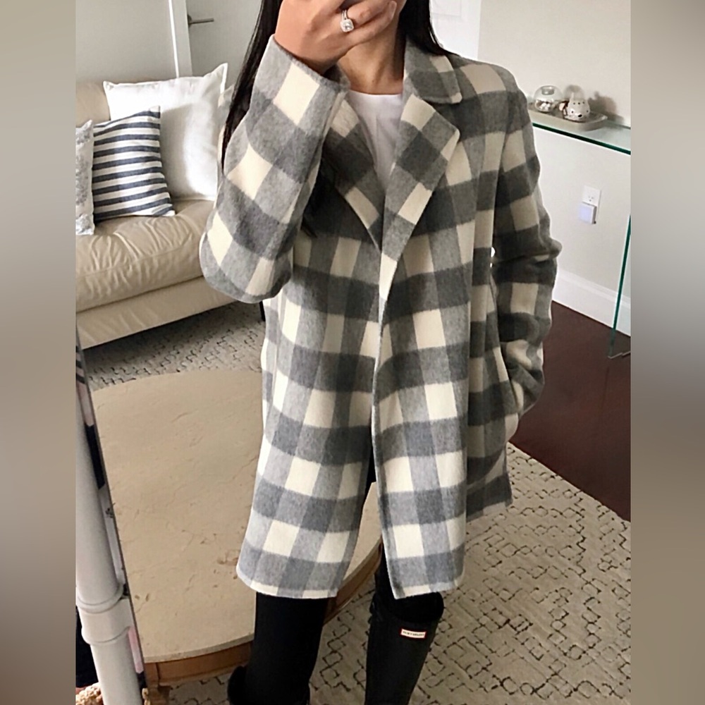 Theory Sileena Buffalo Plaid Coat Size XS/S